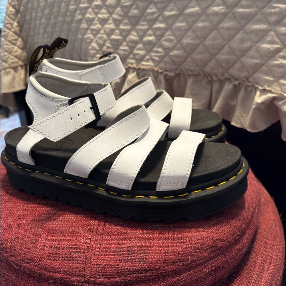 Dr. Martens White Platform Sandals